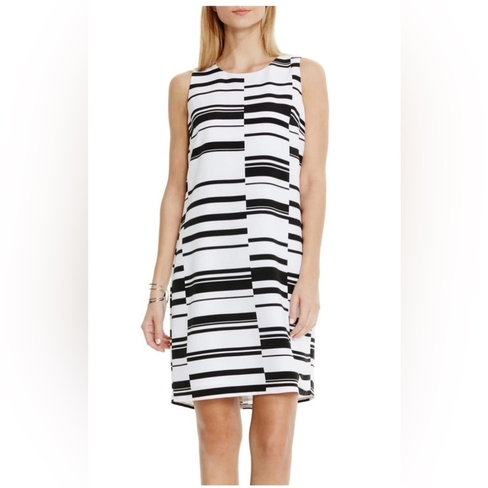 Vince Camuto Black and White Sheath Mini Dress